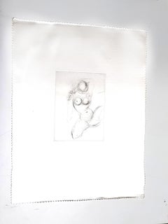 Salvador Dali - Nude - Original Etching on Silk