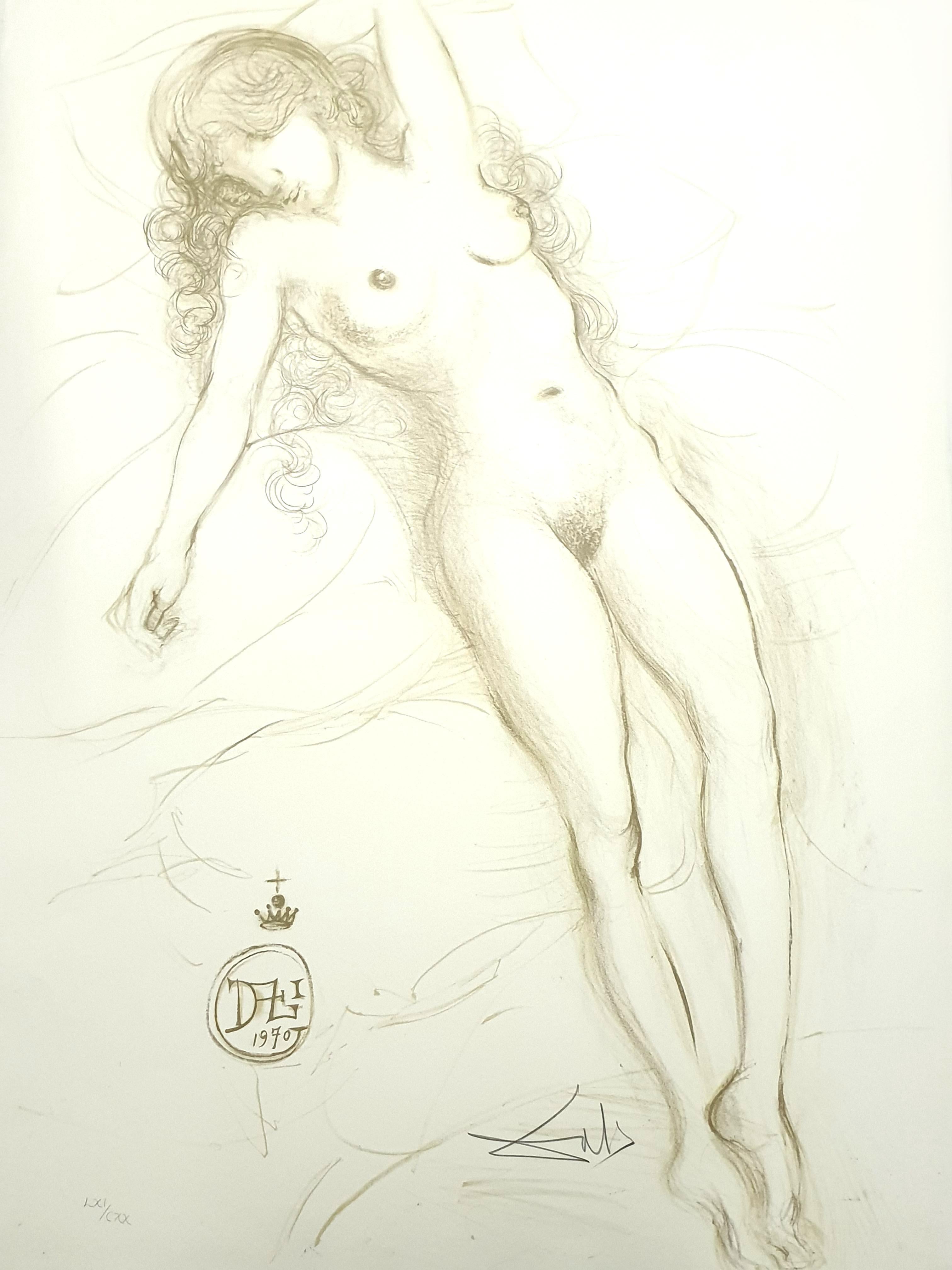 Salvador Dalí - Desnudo con los brazos levantados - Litografía
