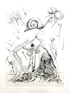 Vintage Salvador Dali - Nude with Snail