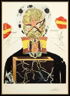 Salvador Dali Original Color Etching Hand Signed Surrealist King Large Artwork