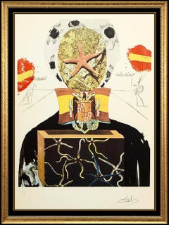 Salvador Dali Original Color Etching Hand Signed Surrealist King Large Artwork