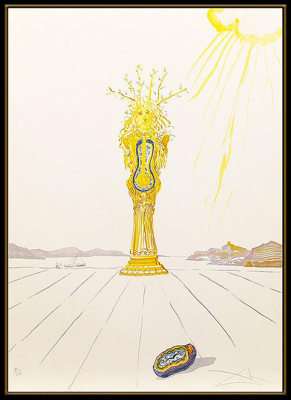 Salvador Dali Original Color Lithograph Barometer Woman Hand Signed Surreal Art - Print by Salvador Dalí