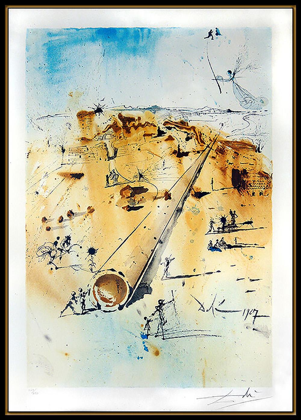Salvador Dali Original Color Lithograph Hand Signed Aliyah Israel Authentic Art - Print by Salvador Dalí