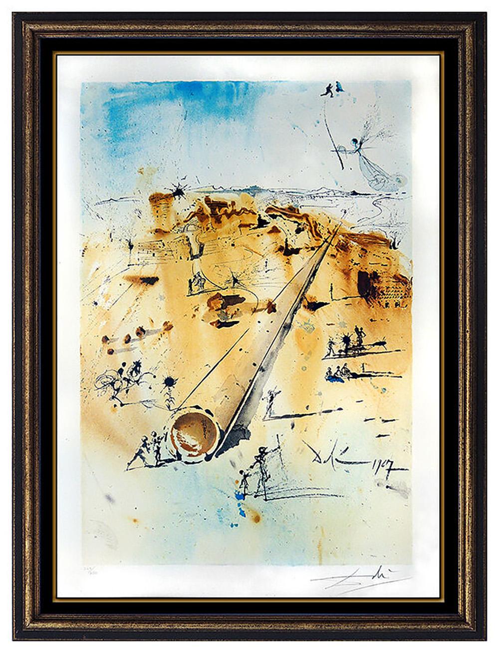 Salvador Dalí Abstract Print - Salvador Dali Original Color Lithograph Hand Signed Aliyah Israel Authentic Art