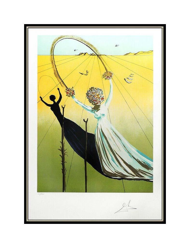 Salvador Dali Original Color Lithograph Signed Dream Passage Female Surreal Art – Print von Salvador Dalí