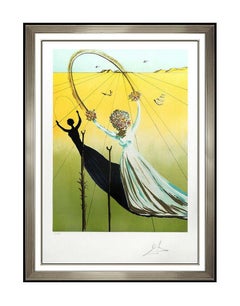 Salvador Dali Original Color Lithograph Signed Dream Passage Female Surreal Art