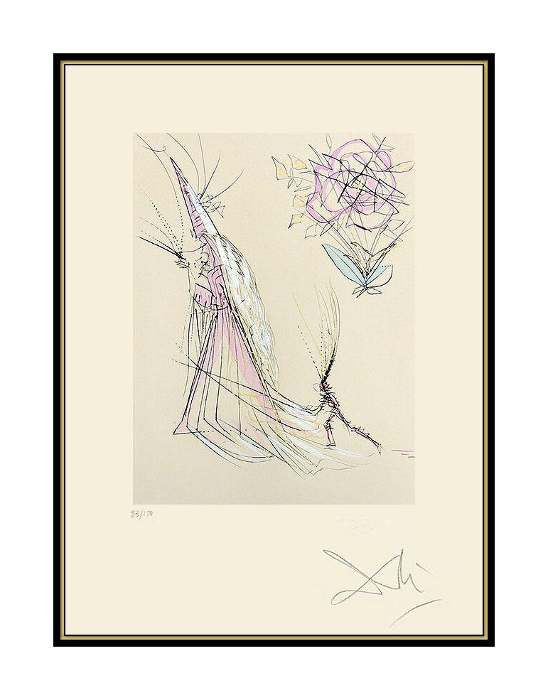 Salvador Dali Original Faust Etching Rare HAND SIGNED Color Art Wizard print - Print by Salvador Dalí