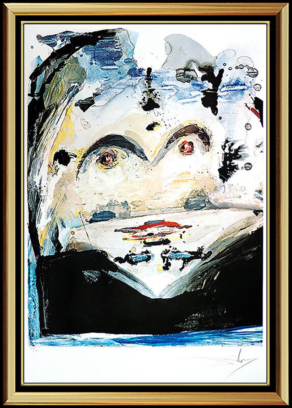 Salvador Dalí Portrait Print - Salvador Dali Original Lithograph Authentic Hand SIGNED Anamorphoses Surreal Art