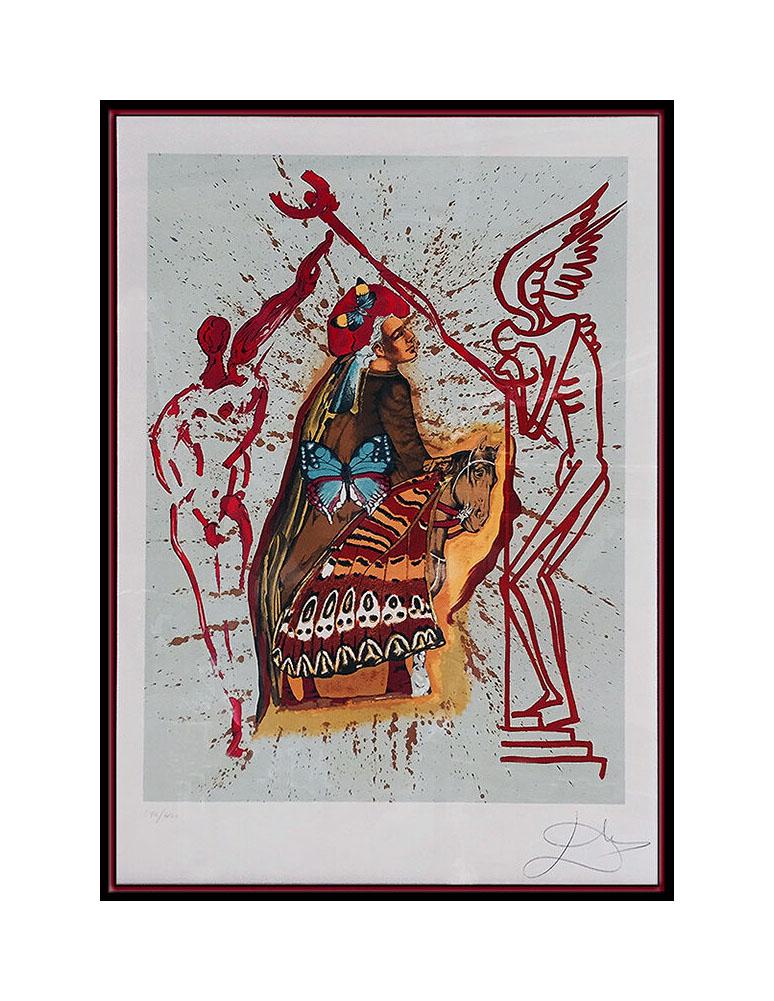 Salvador Dali Original Lithograph Authentic HAND SIGNED Surreal Art Tarot Card - Print by Salvador Dalí