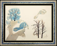 Salvador Dali Original Lithograph Hand Signed Authentic Four Seasons Winter Art