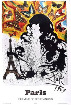 Salvador Dali Paris Original French Poster SNCF on Wove
