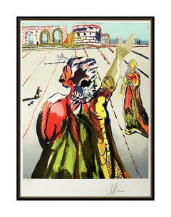 Salvador Dali Poet Advises The Maiden Original Color Lithograph Signed Surreal