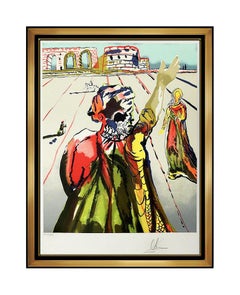 Salvador Dali Poet Advises The Maiden Original Color Lithograph Signed Surreal