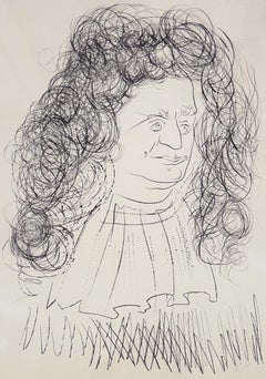 Salvador Dali Portrait Etching, Signed, 1974, Le Portrait de la Fontaine