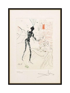 Salvador Dali Rare Shakespeare Hand Signed Color Etching Henry V Surreal Artwork
