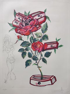 Salvador Dali -- Rose + Drawers from Surrealist Flowers, Florals
