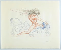 Vintage Salvador Dali, Samson and Delilah, from "Famous Loves, " Surrealist Engraving 