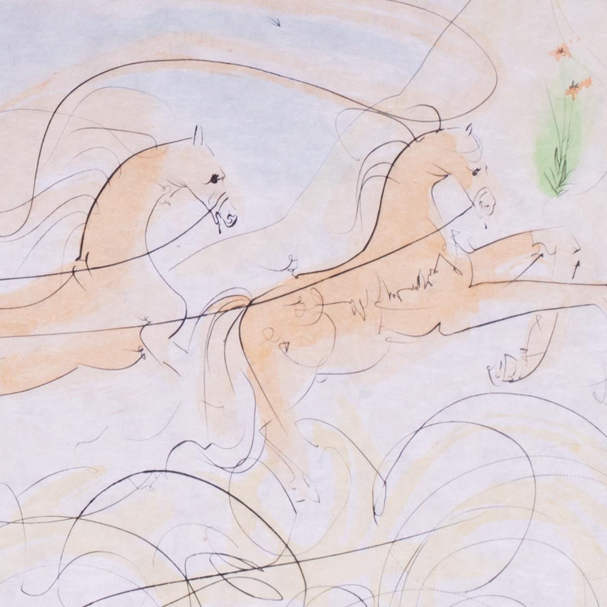 Salvador Dali, signierte und nummerierte Kaltnadelradierungsradierung, Les Coche et la Mouch, 1974 (Grau), Figurative Print, von Salvador Dalí