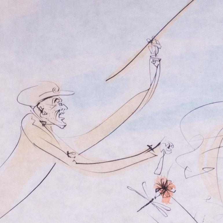 Salvador Dali (Spanisch, 1904-1989)
Les Coche et la Mouche (Die Kutsche und die Fliege) 1974
Kaltnadelradierung auf Japanpapier
Mit Bleistift signiert und nummeriert '79/250' (links unten) und 'Dali' (rechts unten)
Platte misst 15,3/4 x 22,3/4 Zoll