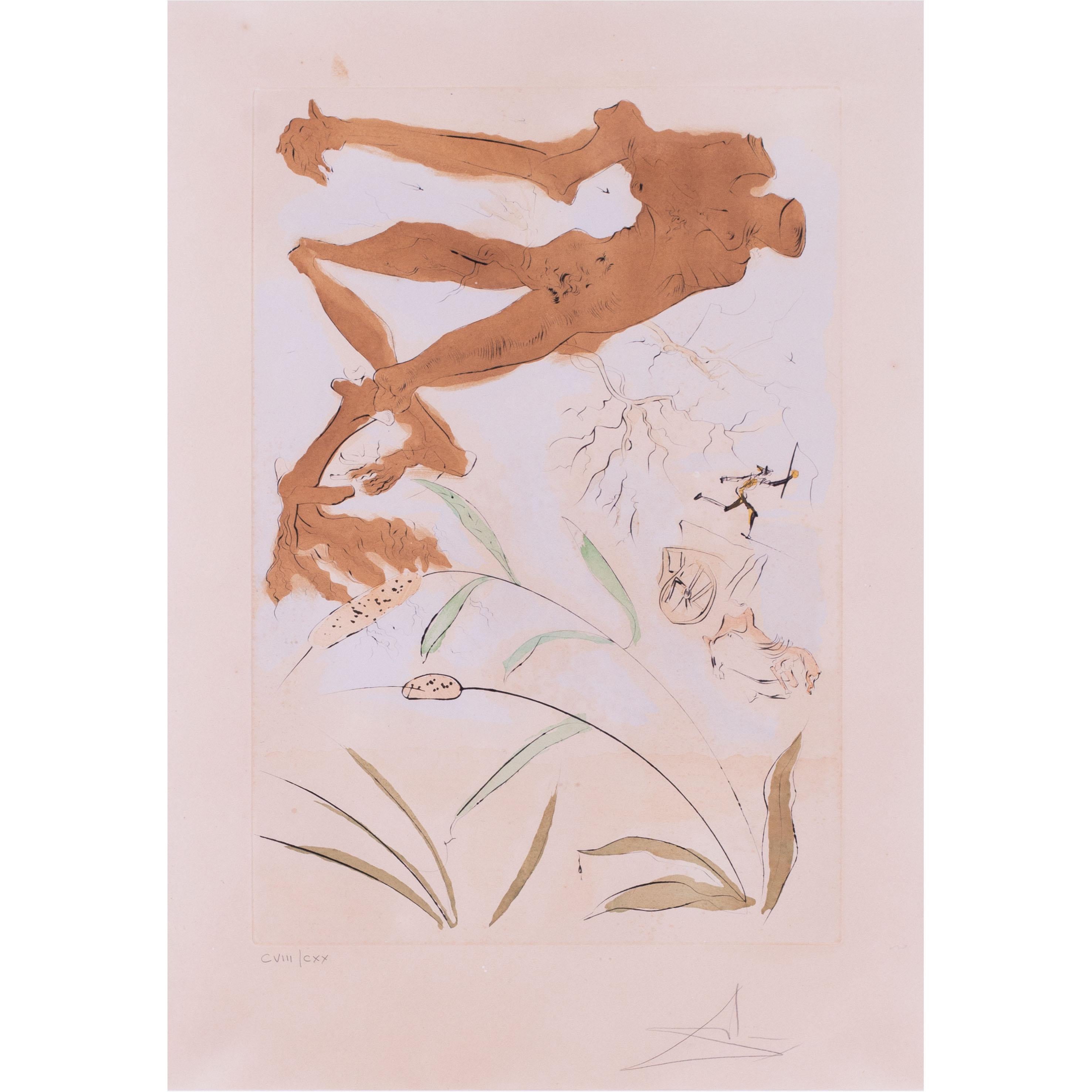 Salvador Dalí, aguafuerte en punta seca firmado y numerado 