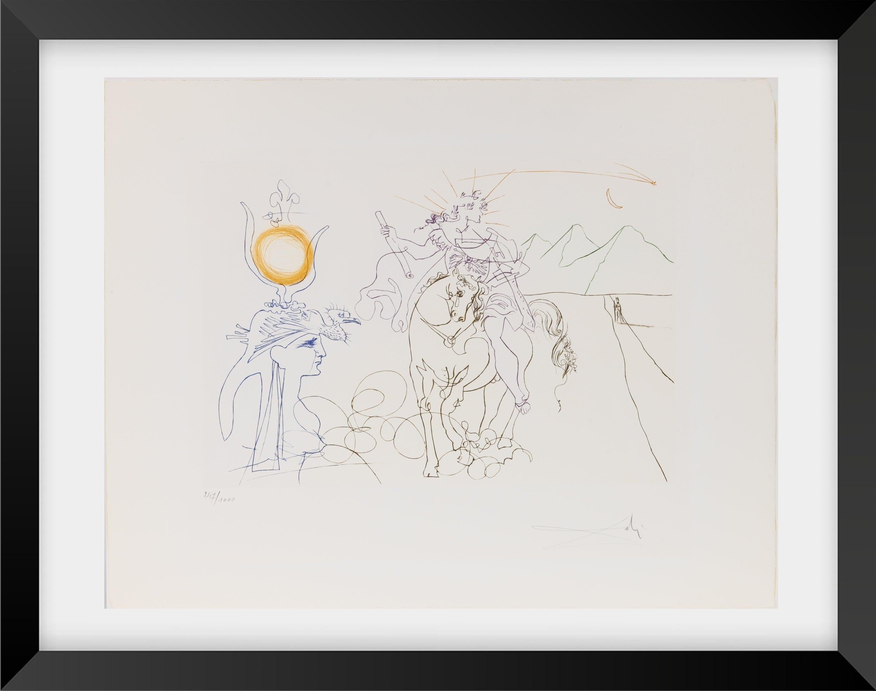 Incisione a colori firmata da Salvador Dalí “Cesare e Cleopatra”, edizione limitata