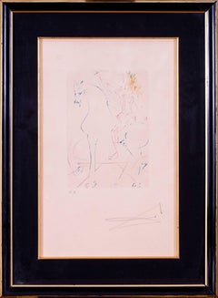 Salvador Dali signed drypoint etching 'Triumph' from Women and Horses, 1973