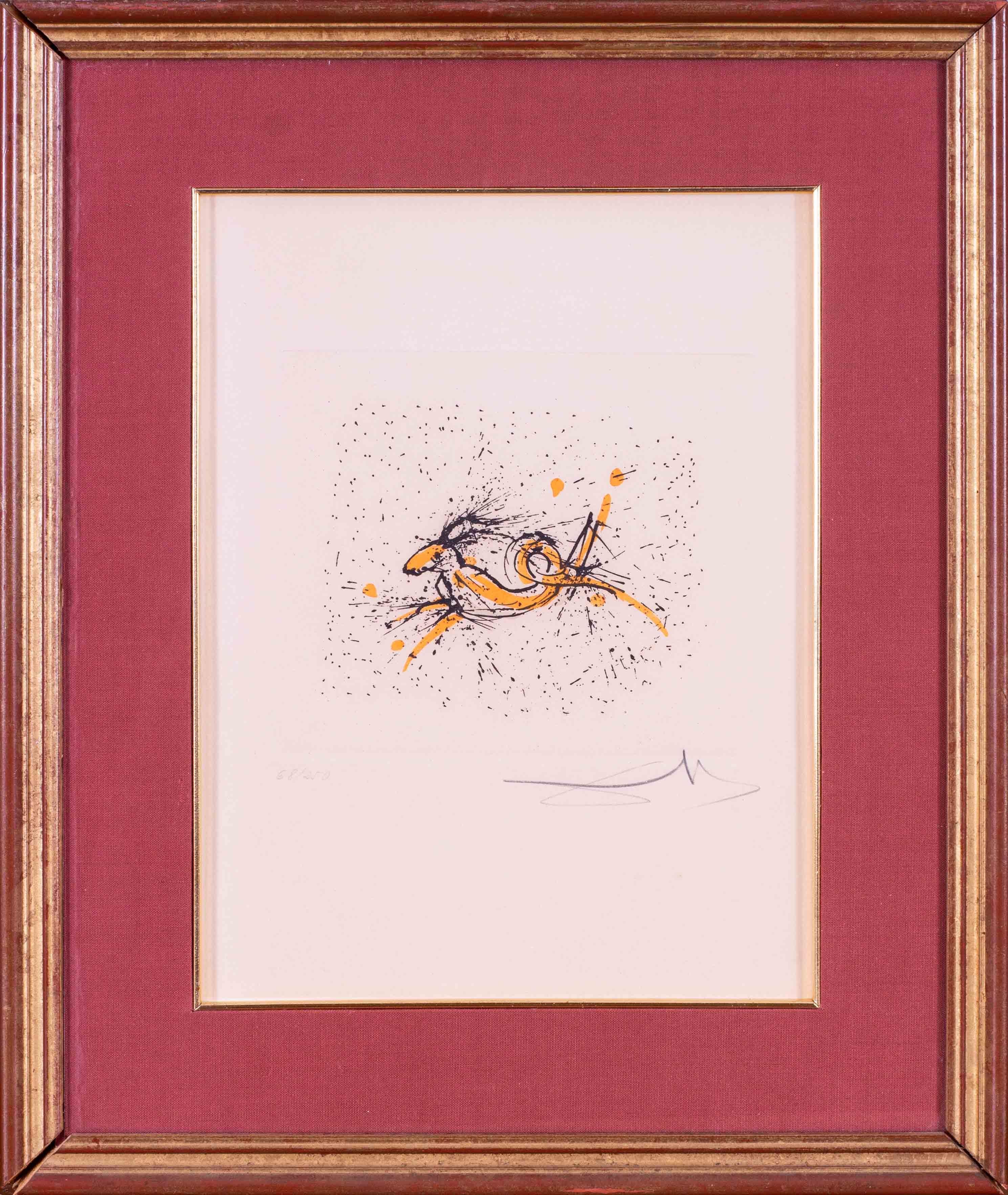 Salvador Dalí Animal Print – Salvador Dali signierte Lithographie „Capricorn from the Zodiac II“, 1975, `68/250