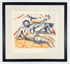 Salvador Dali Sports Lithograph, Surrealist, Signed, 1973, Framed