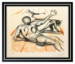 Salvador Dali Sports Original Color Lithograph Hand Signed Surrealism Framed Art