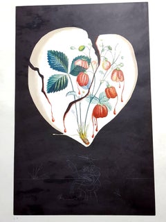Salvador Dali - Strawberry Heart - Original Hand-Signed Lithograph
