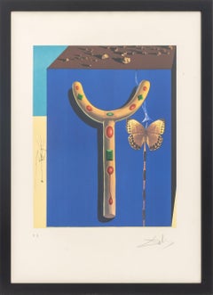 Salvador Dali "Surrealist Crutches" Etching, 1971