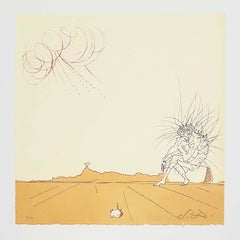Salvador Dali Surrealist Etching, Signed, 1980, from Neuf Paysages Portfolio