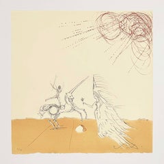 Salvador Dali Surrealist Etching, Signed, 1980, from Neuf Paysages Portfolio