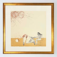 Salvador Dali Surrealist Etching, Signed, 1980, from Neuf Paysages Portfolio