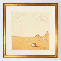 Salvador Dali Surrealistische Radierung, signiert, 1980, aus Neuf Paysages Portfolio