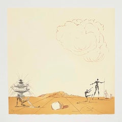 Salvador Dali Surrealist Etching, Signed, 1980, from Neuf Paysages Portfolio