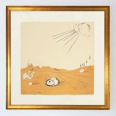 Grabado surrealista de Salvador Dalí, firmado, 1980, de la cartera Neuf Paysages