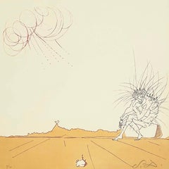 Salvador Dalí - Salvador Dali Surrealist Etching, Signed, 1980, from Neuf Paysages Portfolio Salvador Dali Surrealist Etching, Signed, 1980, from Neuf Paysages Portfolio