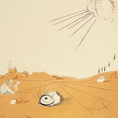 Salvador Dali Surrealistische Radierung, signiert, 1980, aus Neuf Paysages Portfolio