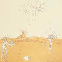 Salvador Dalí - Salvador Dali Surrealist Etching, Signed, 1980, from Neuf Paysages Portfolio Salvador Dali Surrealist Etching, Signed, 1980, from Neuf Paysages Portfolio