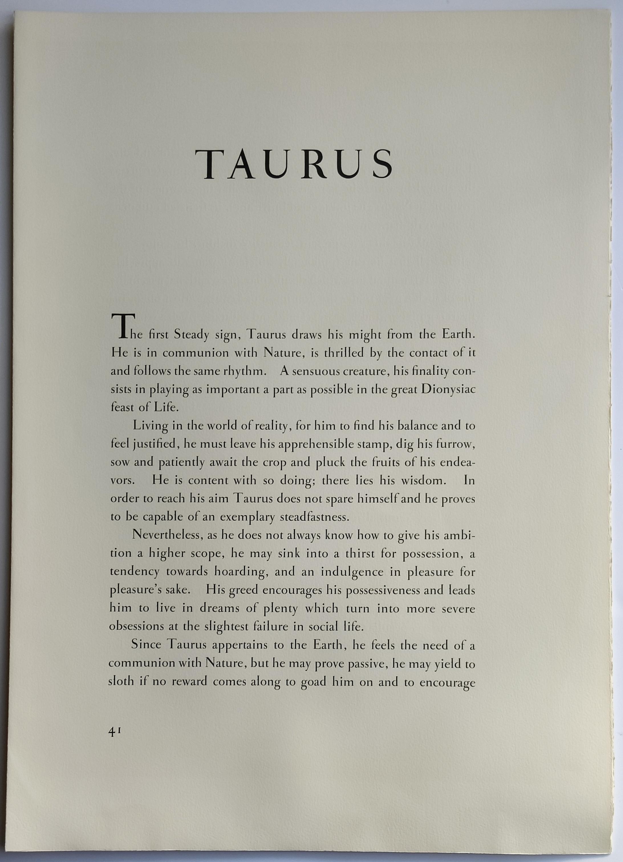 Salvador Dalí­ -- Taurus from Signs of the Zodiac For Sale 4