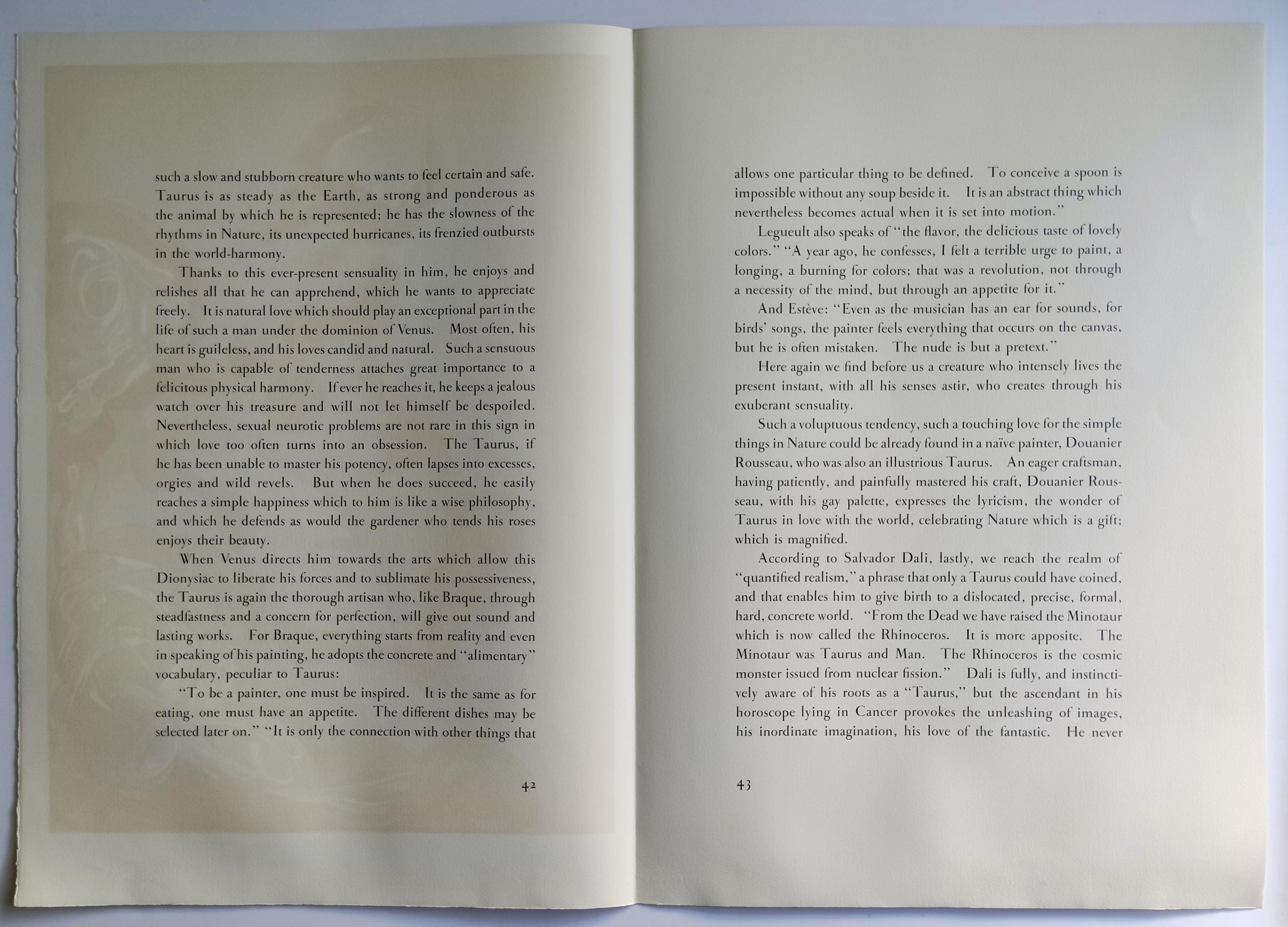 Salvador Dalí­ -- Taurus from Signs of the Zodiac For Sale 5