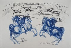 Salvador Dalí: Die blauen Reiter, signierter Originaldruck, Nummer 73-1 J