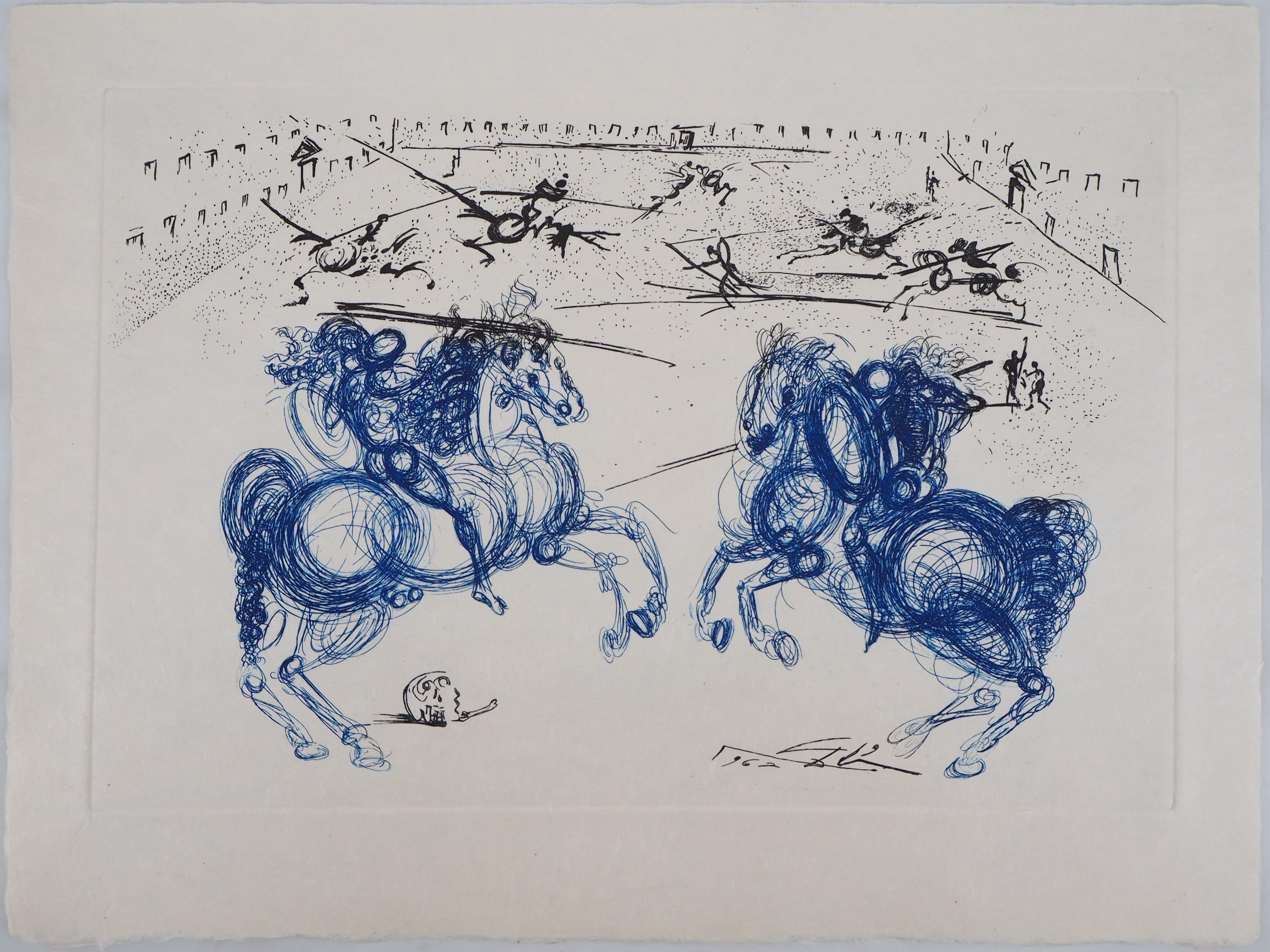 Salvador Dali : The Blue Horsemen, Original signed print, Field #73-1 J