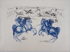 Salvador Dalí: Die blauen Reiter, signierter Originaldruck, Nummer 73-1 J