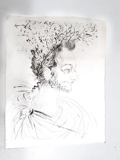 Salvador Dali - The Crown - Original Etching on Silk