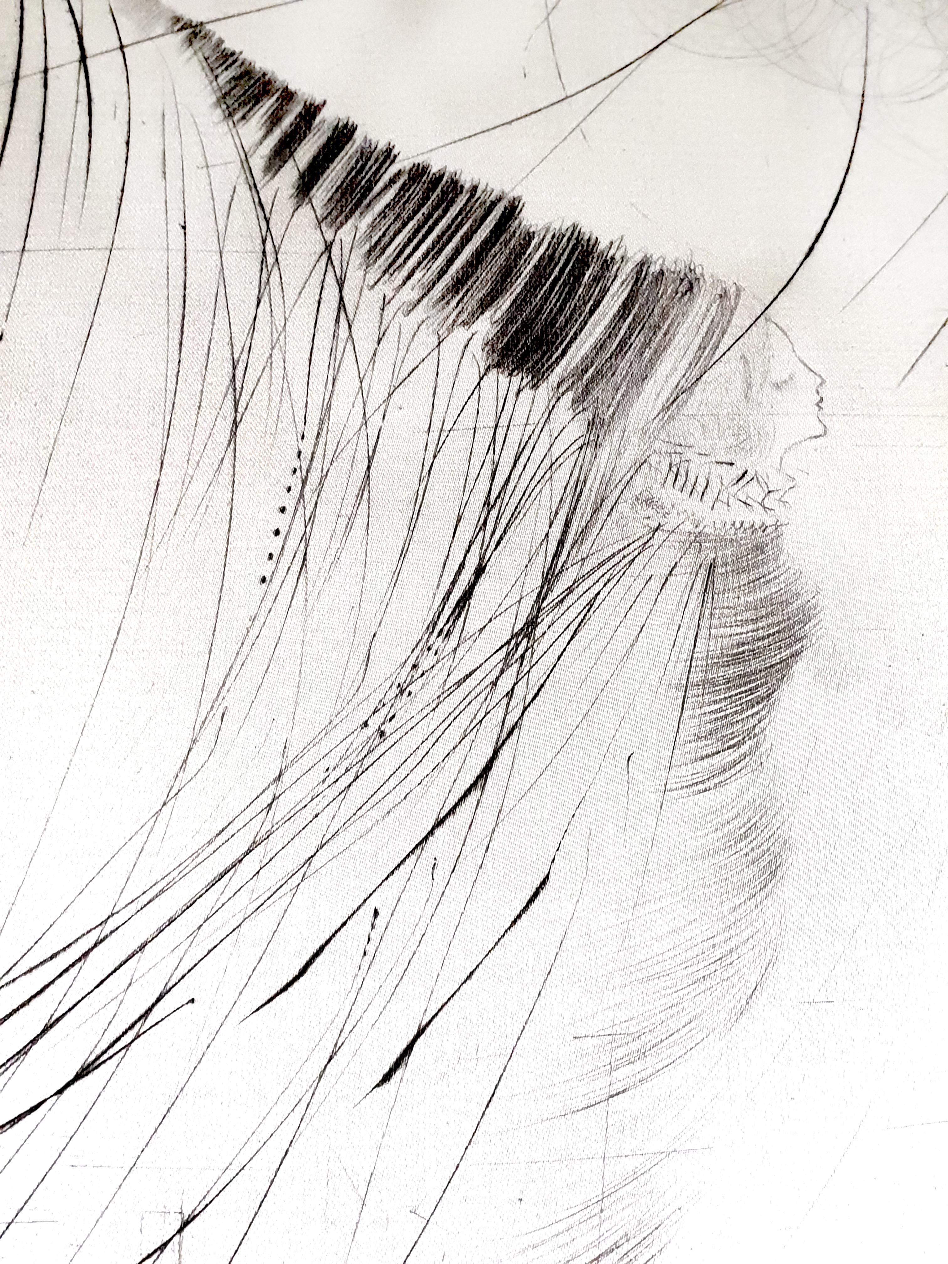 Salvador Dali - The Fairy - Original Etching on Silk 1
