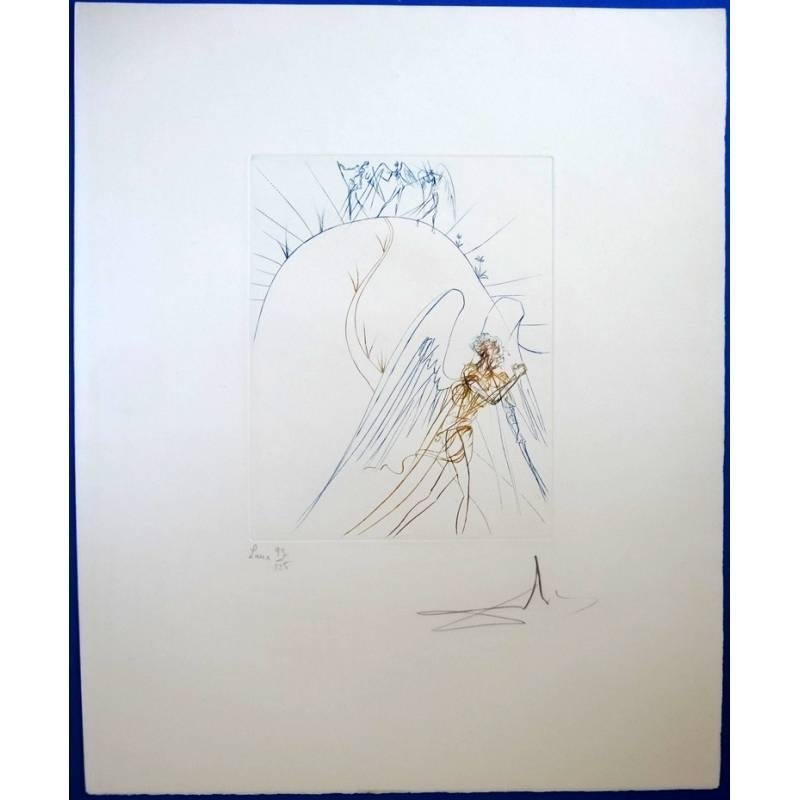 Salvador Dali - The Flight Of Satan - Original HandSigned etching 3