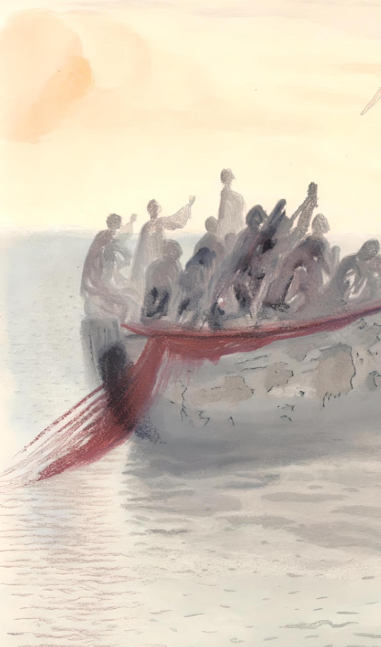 Salvador Dalí, The Grim Boatman's Boat, Purgatory: Canto 2 (Field 189-200) For Sale 1