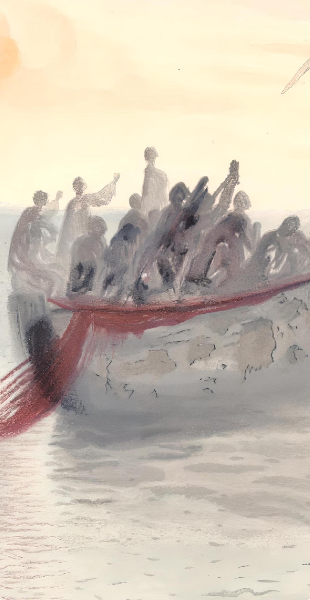 Salvador Dalí, The Grim Boatman's Boat, Purgatory : Canto 2 (champ 189-200) en vente 3
